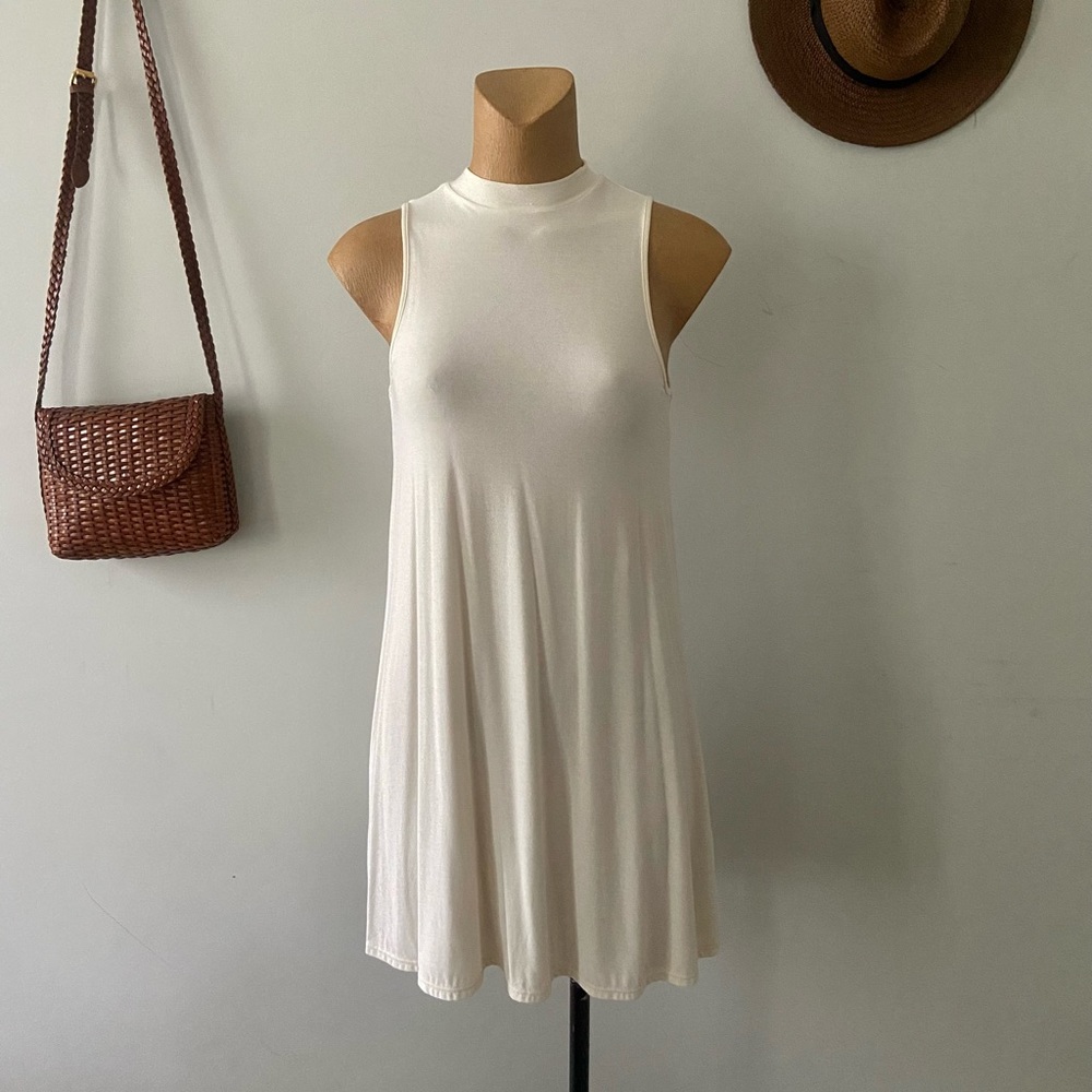 ***SOLD*** Topshop Cream Mockneck Sleeveless Dress